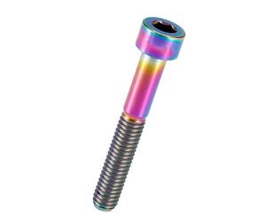 Keenso Bike Stem Bolt, 40 Sizes Universal Titanium M6 Thread Bicycle Headset Bike Stem 30/35/40/50 Long Screw Bicycle Accessory(M6x40-Colorful)