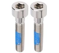 Keenso Bike Stem Screws, 2 Pcs M6 X 30mm Titanium Alloy Bicycle Handlebar Stem Mountain Bike Road Bike Headset Screws Set(Silver) Bicycles and spare parts