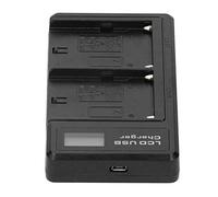 Keenso Black LCD Display Screen Double Charge Charger for NP-F550 Lithium Battery, Dual Charging Design, Portable for Photographers