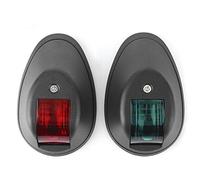 Keenso Boat Navigation Lights, 3W LED Navigation Light IP66 Waterproofs with 112.6 Degree DC12 to 24V Red Green for Boat Yacht (Black)