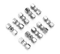 Keenso Brake Line Connector, 10PCS Metal Replacement for 4.75mm Brake Pipe, No Flaring Tool Needed, Double Cone Cutting Ring System, with Test Pressure Up to 600 Bar, for