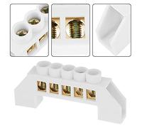 Keenso Brass Connector 5 Hole Bridge Design Electrical Distribution Wire Screw Wearresistant and CorrosionResistant, Ideal for the Distribution Cabinet, 10 Percent