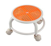 Keenso Breathable Rolling Low Stool Stylish Movable Mini Stool Knee Protection for Home Plastic Material (Orange)