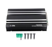 Keenso Car Amplifier, 7800W 4 Channels Class AB Aluminum Alloy Pure Bass Power Amp for DC 12V Truck Boat UTV Motorcycle