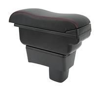 Keenso Car Console Armrest Box Large Capacity Smooth Touch Black Surface Red Line Replacement For Swift 2005-2021 Headrests and Armrests