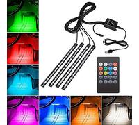 Keenso Car Interior LED Light Strip, Music Sync 4 Pack with Sound Active