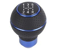 Keenso Car Shift Lever Knob, 5 Speed Gear Shift Knob Stick Aluminium Alloy and Leather Manual Automobiles Accessory (B (Blue))