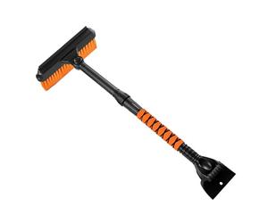 Keenso Car Snow Brush, EVA Sponge Silicone Rotatable Brush Head Lightweight Window Snow Scraper for Truck SUV Removal (Orange)