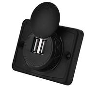 Keenso Car USB Black ABS Dual USB Socket 3.1A 12V 24V LED Outlet Fast Charging for Car Truck RV Boat Yacht Bus
