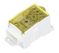 Keenso Clamp Block Connection Box High Guidance Brass Connections 500a 690 V of a Shine Disc Components for Power Cabinets PA66 Material (Yellow)