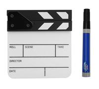 Keenso Clapperboard, Sl crylic TV Movie Action Board with Pen, Easy to Write On/Clean, for Home Decoration, 11x9.5 Inches (Black and white whiteboard PAV1BWE3S)