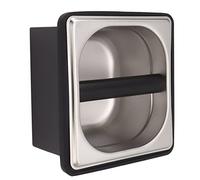 Keenso Coffee Knock Box Stainless Steel Ground Container with Removable Container for Cafe Bar, Dishwasher Safe for Kitchen, Bedroom, Restaurant (S)