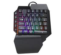 Keenso Colorful Lighting One-hand Keyboard for PUBG-computer Quick Mode Supports ABS Two-colored Injection for Intensive Gameplay
