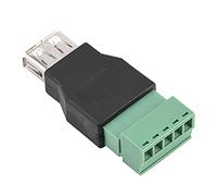 Keenso Compact USB 2.0 Type A Female Jack to 5 Pin Screw Connector for Reliable Connection, Black PVC Material