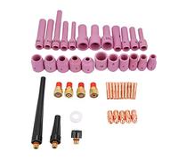 Keenso Complete 46pcs TIG Welding Torch Parts | Durable ceramic build, high temperature resistance, suits WP-9/20/25, smooth cutting