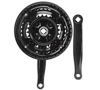 Keenso Crankset,High Carbon Steel Crankset Crank 24-34-42T with Chains Cover for Variable Speed Mountain Road