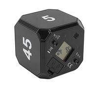 Keenso Cube Flip Timer Portable Modes Adjustable 5 15 25 45 Min Timer for Learning Cooking Yoga Office Fitness ABS Material (Black)