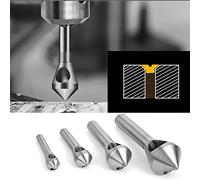 Keenso Debring Drill Bits 4PCs Criminal Cam of a Inclined Hole Channel Cutter 90 Degrees for Metal Wood Plastic (Silver)
