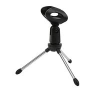 Keenso Desktop Microphone Tripod Stand Durable Mic Holder Bracket, Easy to Store and Stable with Anti Skid Pad, Great for Live Broadcast, Stainless Steel + Plastic