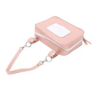 Keenso Diaper Bag Pouch, PU Leather Wet Wipes Holder with Gold Hardware, Multi-Functional Travel Pouch for Parents on The Go (Roseate)