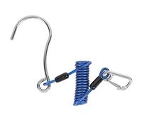 Keenso Diving Stainless Steel Single Hook, Spring Anti-Lost Reef Hook with Spiral Coil Lanyard(Blue) diving diving diving