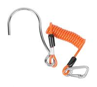 Keenso Diving Stainless Steel Single Hook, Spring Anti-Lost Reef Hook with Spiral Coil Lanyard(Orange) diving diving