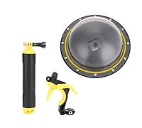 Keenso Dome Port Case Housing for 5/6/7 Camera Sturdy and Durable for Aerial Photography, Yellow/Black, 7.1 Inch