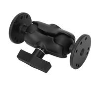Keenso Double Ball Mount with Two Round Plates, Truck Holder Mount Heavy Duty Double Socket Arm with 1.5 Inches C Size Ball Adapters