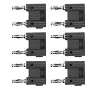 Keenso Double Banana Plugs Strong Connectivity for Electronic Instruments, 10pcs 2 -way Banana Plugs for Automobiles, Brass PE Socket (Black)