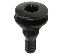 Keenso Drain Boats Fitting, Boat Through Hull Connector 3/4in ABS Plastic Hose Coupling Drain Outlet Thru Drain Connector(black) Boat/Yacht Spare Parts through hull fitting