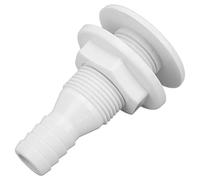 Keenso Drain Boats Fitting, Boat Through Hull Connector 3/4in ABS Plastic Hose Coupling Drain Outlet Thru Drain Connector(white) Boat/Yacht Spare Parts