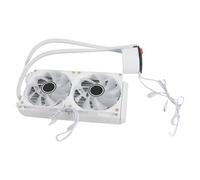Keenso Dual 120mm PWM Fan ARGB Sync CPU Cooler for LGA2066 1150 1151 1155 1156 1200 1700, Efficient Water Cooling Fan for High Performance Computing Systems (White)