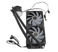Keenso Dual 120mm PWM Fan ARGB Sync CPU Cooler for LGA2066 1150 1151 1155 1156 1200 1700, Efficient Water Cooling Fan for High Performance Computing Systems (Black)