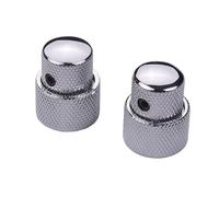 Keenso Dual Concentric Stacked Control Knobs Alloy Metal Electric Guitar Control Knobs 2 Sets Silver Tone Volume for Bass Guitar Players Repair Upgrade (Silver)
