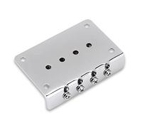 Keenso Electric Guitar Bridge, Durable 4 String Fixed Bridge Replacement Parts for Cigarbox Electric Guitars Bass Ukulele for 4 String Cigar Guitar (Silver)