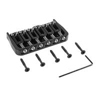 Keenso Electric Guitar Hardtail Fixed Bridge,Electric Guitar Fixed Bridge for 6 String (Black with Silver Screws)