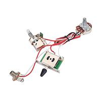 Keenso Electric Guitar Metallic Wiring Harness Prewired Kit 3 Way Switch Pots Set - Low-noise, Durable, Easy to Install, Suitable for Electric Guitars 3 Way Switch Guitar