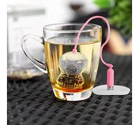 Keenso Elegant Tea Strainer Filter for Tea Making, Elastic and NonStick Design, High/Low Temperature Resistant, for Parties (Pink)