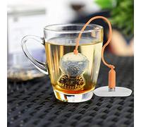 Keenso Elegant Tea Strainer Filter for Tea Making, Elastic and NonStick Design, High/Low Temperature Resistant, for Parties (Orange)