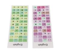 Keenso English Keyboard Stickers Colorful 2PCs for Laptop -PC Keyboard Dust Density PVC Material (C)