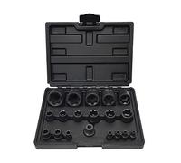 Keenso EP Socket Set 19 Pcs External Torx Star 3 Drive Sizes | Female E-Torx Sockets EP4 to EP32, Durable Chrome Vanadium Steel, Portable Plastic Case, Automotive Repair