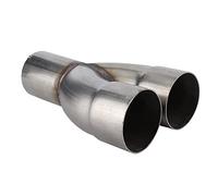 Keenso Exhaust Y Pipe, Stainless Steel 2-1 Exhaust Adapter, Dual 3, Single 3, for Car Modifications, Repairs, and Daily Use
