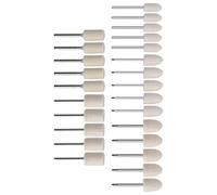Keenso Felt Polishing Wheel Set, 25Pcs Wool Buffing Bits | Durable wool, 3mm shank for electric drills, Various sizes for molding, Works for metal and glass