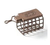 Keenso Fishing Bait Trap Metal Square Bait Cage Feeder Hollow Core Sinker for Precise Release Improved Casting Reservoir Lake Fishing for Carp Anglers (FXRL-50G)