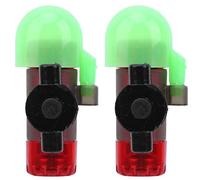 Keenso Fishing Bite Alarm, 2 Pack Electronic LED Rod Indicator with Sound Alert, LR44 Battery Included, Red Green Light Clip On Sensor for Night Sea Ice River Lake Fishing