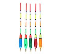 Keenso Fishing Floats Kit, 5PCS Multiple Color Lightweight Balsa Wood Fishing Floats Sensitive High Visibility Fishing Bobber Kit Fishing Bite Indicator Angling Equipment(6+2g) Slip Bobber Fishing