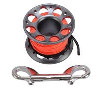 Keenso Fishing Line Reel, Aviation Aluminum 15m Diving Reel with Stainless Steel Double Hook for Outdoor Boating Marine Operations (Gray)