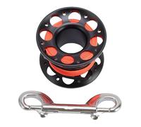 Keenso Fishing Line Reel, Aviation Aluminum 15m Diving Reel with Stainless Steel Double Hook for Outdoor Boating Marine Operations (Black)