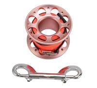Keenso Fishing Line Reel, Aviation Aluminum 15m Diving Reel with Stainless Steel Double Hook for Outdoor Boating Marine Operations (Pink)