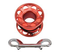 Keenso Fishing Line Reel, Aviation Aluminum 15m Diving Reel with Stainless Steel Double Hook for Outdoor Boating Marine Operations (Orange)